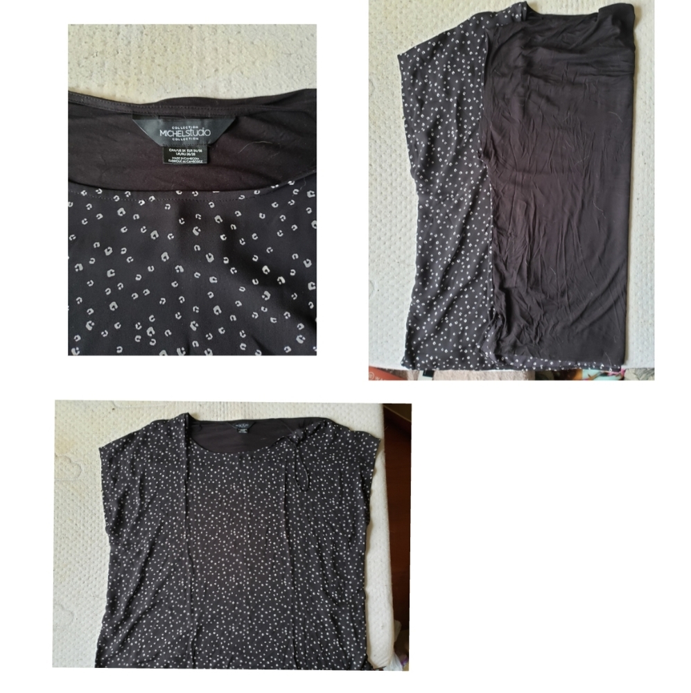 Plus Size Black/White Blouse